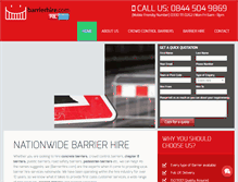 Tablet Screenshot of barrierhire.com